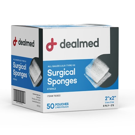 Gauze Sponge Woven Sterile 2 X 2 8-Ply 2'S, 50/Bx, 30/Cs, 1500PK